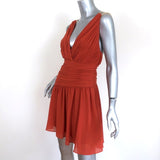 AIIFOS Chain Strap Mini Dress Emily Orange Pleated Chiffon Size 0 NEW - Celebrity Owned