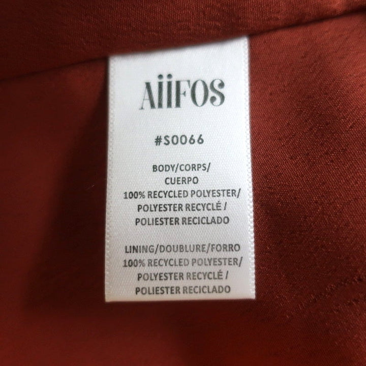 AIIFOS Chain Strap Mini Dress Emily Orange Pleated Chiffon Size 0 NEW - Celebrity Owned