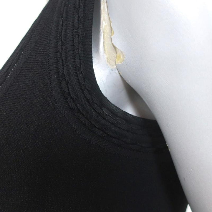 Alaia Fit &amp; Flare Dress Black Stretch Knit Size 36 Sleeveless Scoop Neck NEW - Celebrity Owned