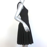 Alaia Fit & Flare Dress Black Stretch Knit Size 36 Sleeveless Scoop Neck NEW - Celebrity Owned