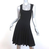 Alaia Fit & Flare Dress Black Stretch Knit Size 36 Sleeveless Scoop Neck NEW - Celebrity Owned