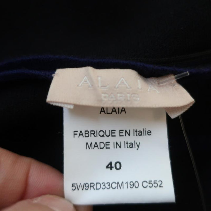 Alaia Fit &amp; Flare Dress Cobalt Intarsia Knit Size 40 Sleeveless Mini NEW - Celebrity Owned