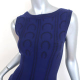 Alaia Fit & Flare Dress Cobalt Intarsia Knit Size 40 Sleeveless Mini NEW - Celebrity Owned