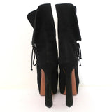 Alaia Lace-Up Platform Boots Black Suede Size 37.5 - Celebrity Owned