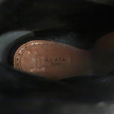 Alaia Lace-Up Platform Boots Black Suede Size 37.5 - Celebrity Owned