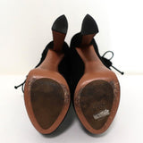 Alaia Lace-Up Platform Boots Black Suede Size 37.5 - Celebrity Owned