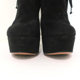 Alaia Lace-Up Platform Boots Black Suede Size 37.5 - Celebrity Owned