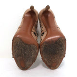 Alaia Studded Laser Cut Booties Blush Suede Size 35 Open Toe Ankle Boots - Celebrity Owned