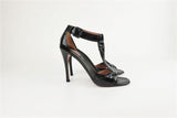Alaia T-Strap Sandals Black Patent Leather Size 38.5 Open Toe Heel - Celebrity Owned