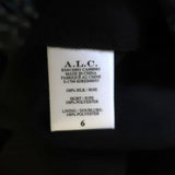 A.L.C. Asymmetric Midi Dress Kylia Blue/Black Pleated Printed Silk Size 6 NEW - Celebrity Owned