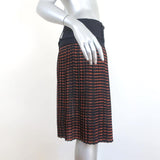 A.L.C. Belted Skirt Brown/Navy Printed Pleated Crepe Size 4 - Celebrity Owned
