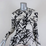 A.L.C. Blouse Presley White/Black Splatter Print Silk Size 4 Long Sleeve Top - Celebrity Owned