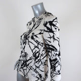 A.L.C. Blouse Presley White/Black Splatter Print Silk Size 4 Long Sleeve Top - Celebrity Owned