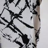A.L.C. Blouse Presley White/Black Splatter Print Silk Size 4 Long Sleeve Top - Celebrity Owned