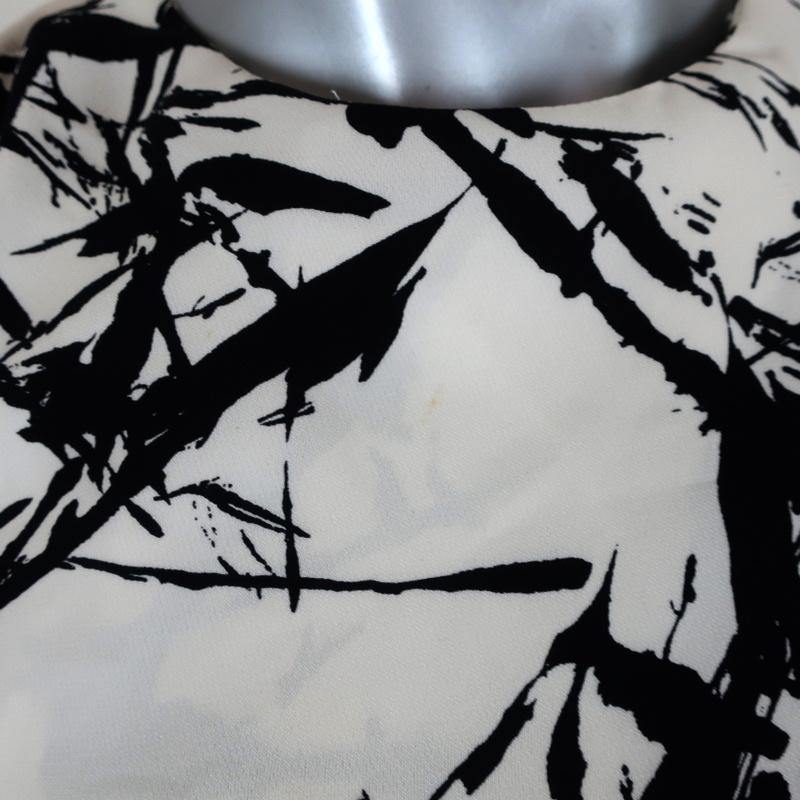 A.L.C. Blouse Presley White/Black Splatter Print Silk Size 4 Long Sleeve Top - Celebrity Owned
