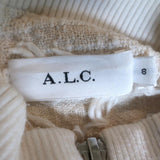 A.L.C. Bomber Jacket Judd Cream Fringe Tweed Size 8 - Celebrity Owned