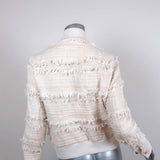 A.L.C. Bomber Jacket Judd Cream Fringe Tweed Size 8 - Celebrity Owned