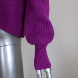 A.L.C. Cropped Sweater Melanie Orchid Merino Wool Ribbed Knit Size Extra Small - Celebrity Owned