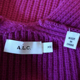 A.L.C. Cropped Sweater Melanie Orchid Merino Wool Ribbed Knit Size Extra Small - Celebrity Owned