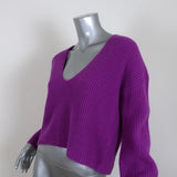 A.L.C. Cropped Sweater Melanie Orchid Merino Wool Ribbed Knit Size Extra Small - Celebrity Owned