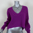 A.L.C. Cropped Sweater Melanie Orchid Merino Wool Ribbed Knit Size Extra Small