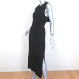 A.L.C. Cutout-Back Sleeveless Midi Dress Black Crepe Size 4 - Celebrity Owned