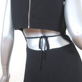 A.L.C. Cutout-Back Sleeveless Midi Dress Black Crepe Size 4 - Celebrity Owned