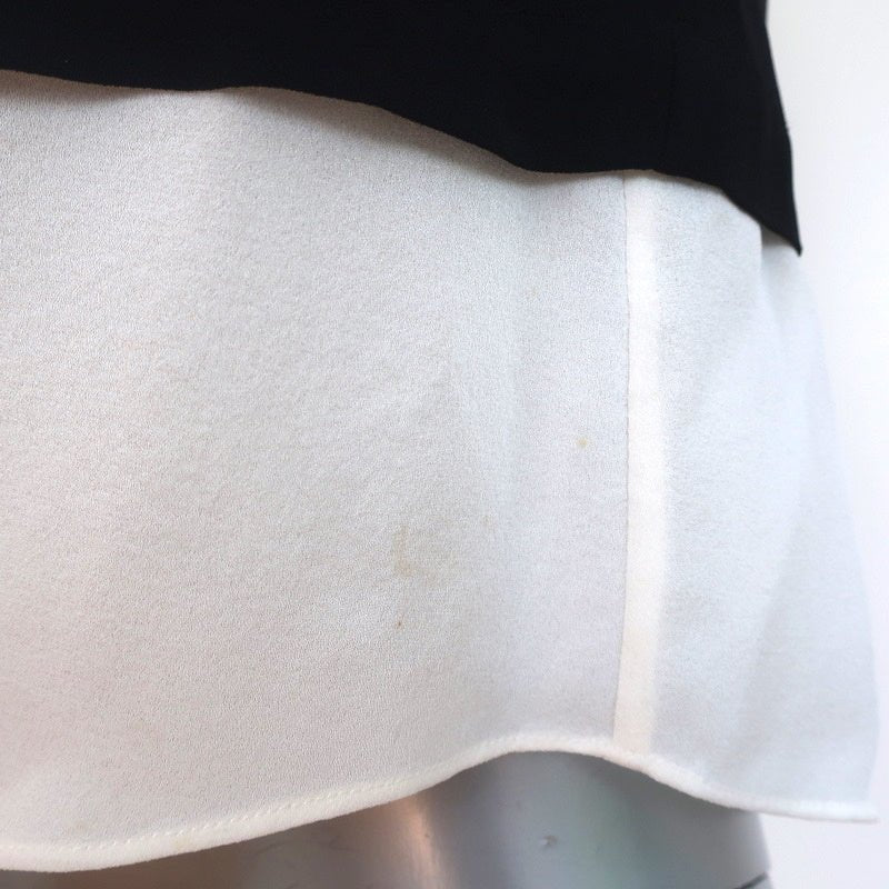 A.L.C. Double Layer Tank Top Findley Black/White Crepe Size 4 Sleeveless Blouse - Celebrity Owned