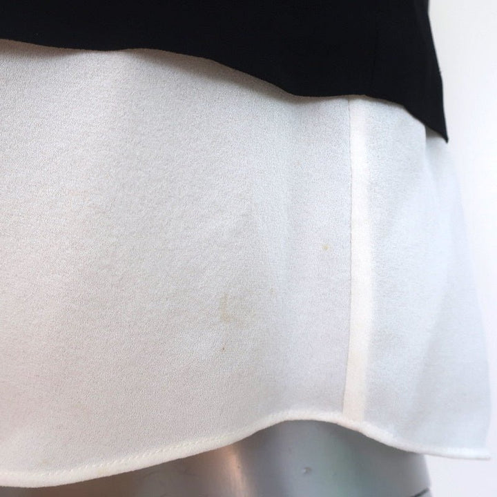 A.L.C. Double Layer Tank Top Findley Black/White Crepe Size 4 Sleeveless Blouse - Celebrity Owned