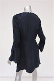 A.L.C. Dress Alexa Navy Smocked Silk Size 8 Bell Sleeve Mini - Celebrity Owned