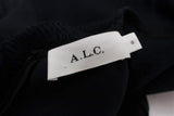 A.L.C. Dress Alexa Navy Smocked Silk Size 8 Bell Sleeve Mini - Celebrity Owned