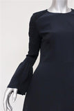 A.L.C. Dress Alexa Navy Smocked Silk Size 8 Bell Sleeve Mini - Celebrity Owned