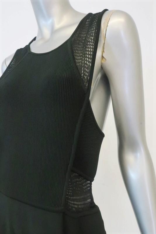 A.L.C. Dress Black Crochet-Inset Rayon Knit Size Large Sleeveless Fit &amp; Flare - Celebrity Owned