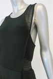 A.L.C. Dress Black Crochet-Inset Rayon Knit Size Large Sleeveless Fit & Flare - Celebrity Owned