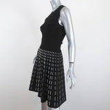A.L.C. Dress Black/White Stretch Knit Size Extra Small Sleeveless Fit & Flare - Celebrity Owned