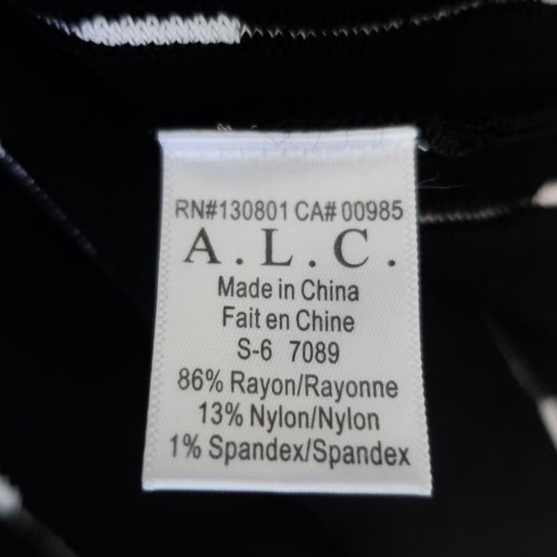 A.L.C. Dress Black/White Stretch Knit Size Extra Small Sleeveless Fit &amp; Flare - Celebrity Owned