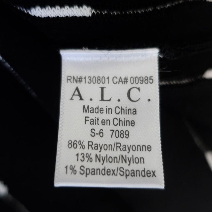 A.L.C. Dress Black/White Stretch Knit Size Extra Small Sleeveless Fit &amp; Flare - Celebrity Owned