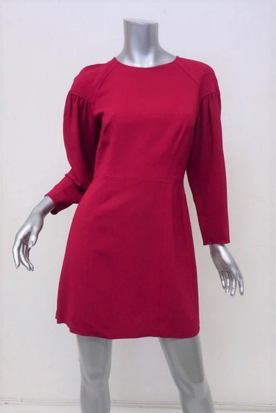 A.L.C. Dress Renton Magenta Stretch Crepe Size 4 Puff-Sleeve Mini NEW - Celebrity Owned