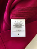 A.L.C. Dress Renton Magenta Stretch Crepe Size 4 Puff-Sleeve Mini NEW - Celebrity Owned