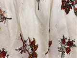 A.L.C. Dress Rori White Floral Print Silk Size 4 Long Sleeve Drawstring-Waist - Celebrity Owned