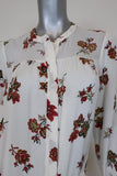 A.L.C. Dress Rori White Floral Print Silk Size 4 Long Sleeve Drawstring-Waist - Celebrity Owned