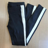 A.L.C. Hendon Stretch Leather Pants Black/Cream Size 2 - Celebrity Owned