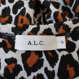 A.L.C. Kati Puff Sleeve Tee Leopard Print Cotton Size Small Short Sleeve Top - Celebrity Owned
