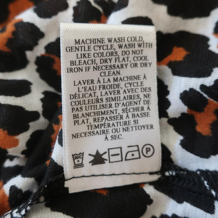 A.L.C. Kati Puff Sleeve Tee Leopard Print Cotton Size Small Short Sleeve Top - Celebrity Owned