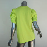 A.L.C. Kati Puff Sleeve Tee Yellow Cotton Size Extra Small Short Sleeve Top - Celebrity Owned