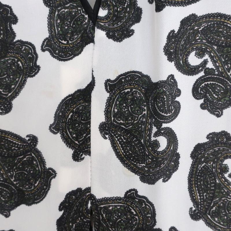 A.L.C. Keyhole Tank Top White Paisley Print Silk Size Small Sleeveless Blouse - Celebrity Owned