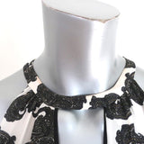 A.L.C. Keyhole Tank Top White Paisley Print Silk Size Small Sleeveless Blouse - Celebrity Owned