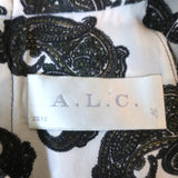 A.L.C. Keyhole Tank Top White Paisley Print Silk Size Small Sleeveless Blouse - Celebrity Owned