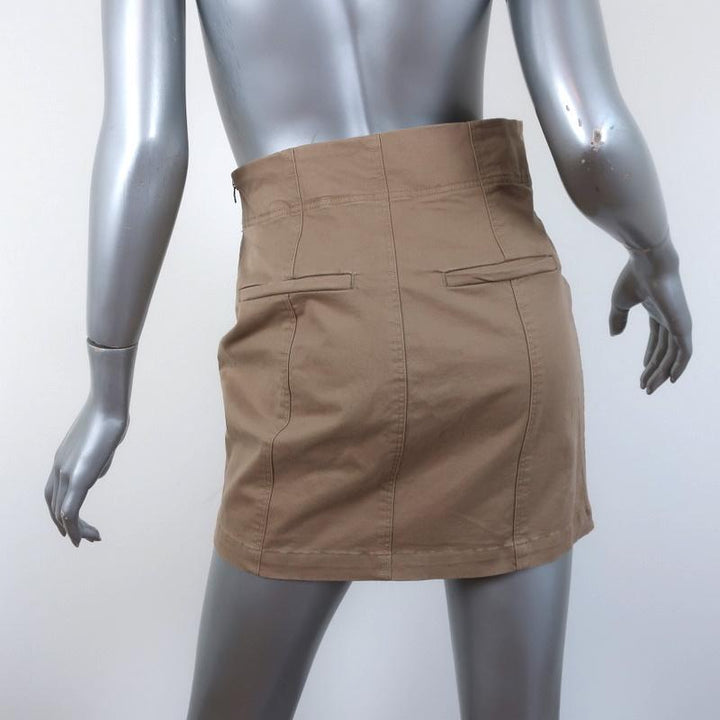 A.L.C. Lace-Up Mini Skirt Kylie Khaki Stretch Cotton Size 2 - Celebrity Owned