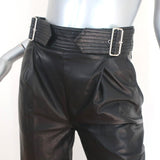 A.L.C. Leather Gaucho Pants Black Size 2 Tabor Cropped Trousers - Celebrity Owned